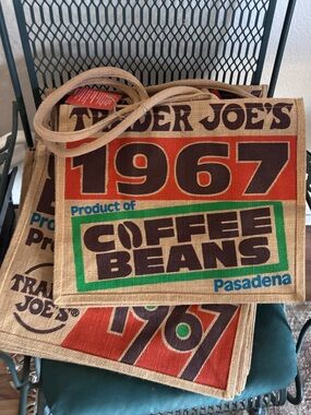 Trader Joe's 1967 Coffee Beans 100% Jute Tote Bag
